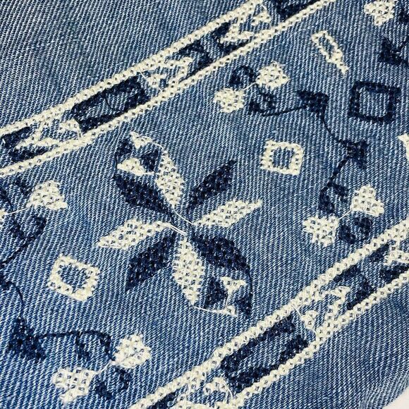 Sea New York Denim Cotton Embroidered Skirt size 10 - Picture 11 of 12